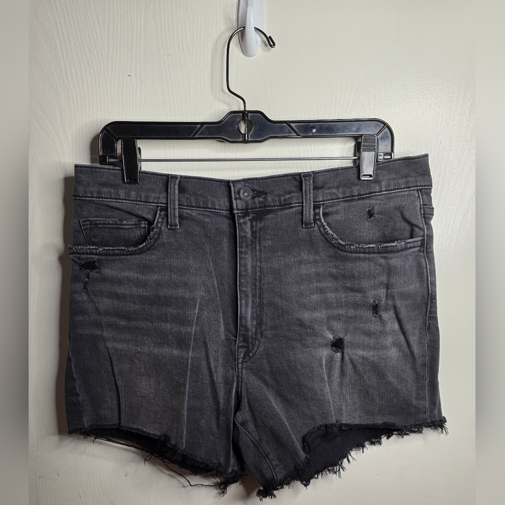 *2 For $30* Hudson Kass Black Distressed Jean Shorts Frayed Hem